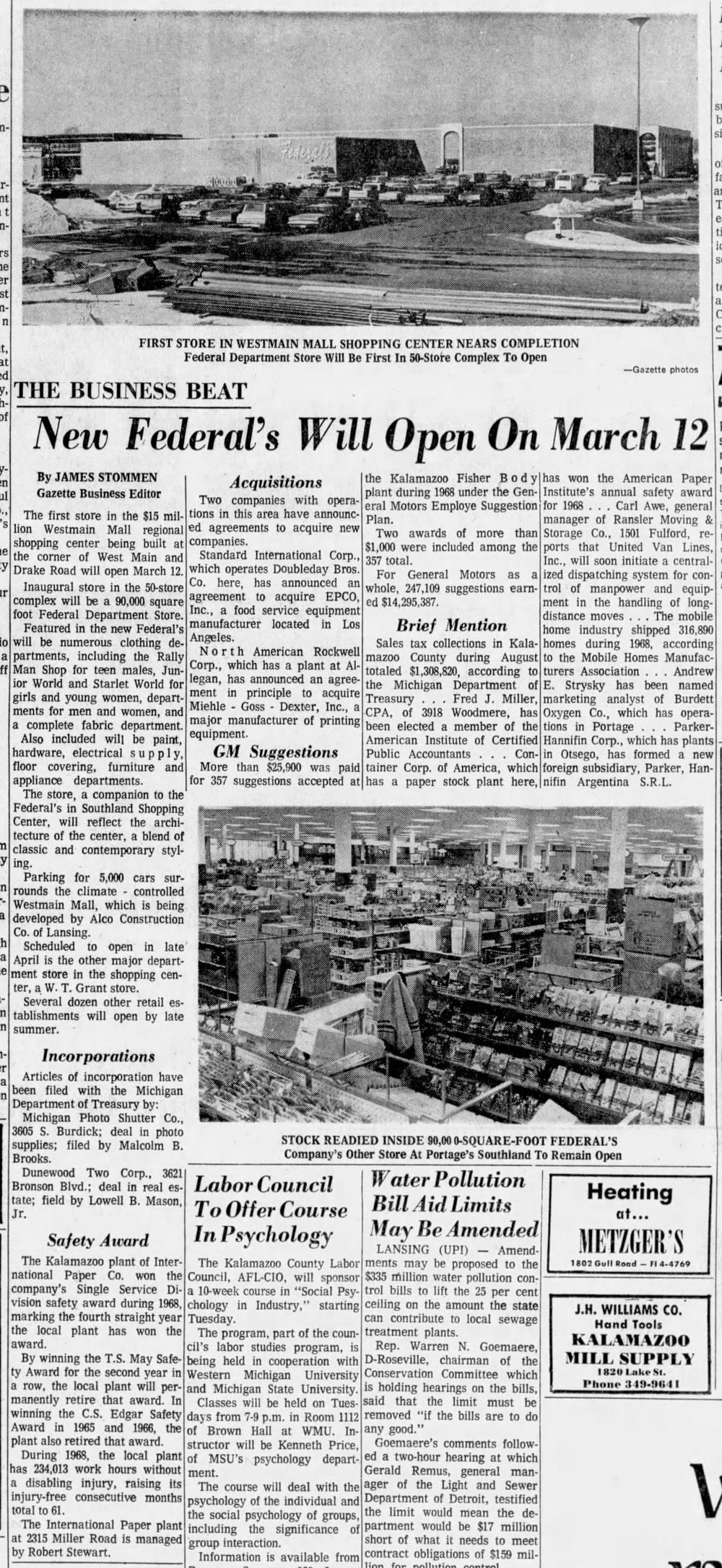 Federals (Federal Department Store) - Kalamazoo 5013-5063 West Main Feb 1969